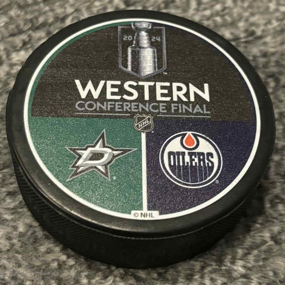 Dallas Stars vs Edmonton Oilers 2024 Western Conference Finals NHL Match Up Puck